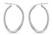 Casablanca Silver Oval Twist Earrings: Large
