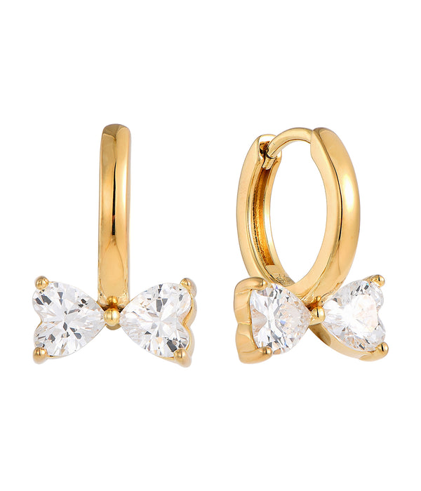 Casablanca Gold Plated CZ Bow Earrings