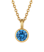Casablanca Sterling Silver Bezel-Set CZ Birthstone Pendant Necklace