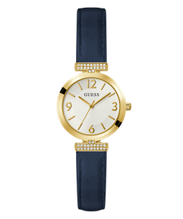 GUESS Women's Blue Gold Tone Analog Watch - GW0614L5