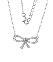 Casablanca Sterling Silver Classic Bow Necklace