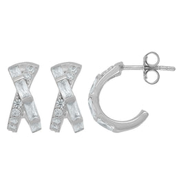 Casablanca Sterling Silver Crossover Studs