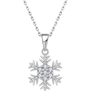Casablanca Sterling Silver CZ Snowflake Necklace