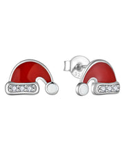 Casablanca Sterling Silver Santa Hat Earrings