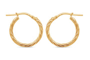 Casablanca Yellow Gold Plated Sterling Silver Twist Hoop Earrings