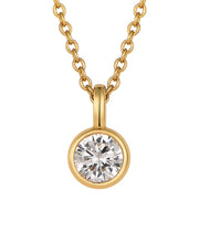 Casablanca Sterling Silver Bezel-Set CZ Birthstone Pendant Necklace