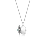 Rhodium Plated Guardian Eye Birthstone Locket SN005R