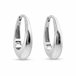 Casablanca Sterling Silver Wide Huggie Hoop Earrings