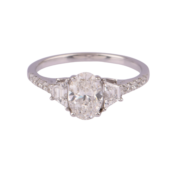 1.50CTW Lab Grown Diamond Oval Engagement Ring