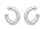 Casablanca Sterling Silver Half Hoop Earrings