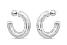Casablanca Sterling Silver Half Hoop Earrings
