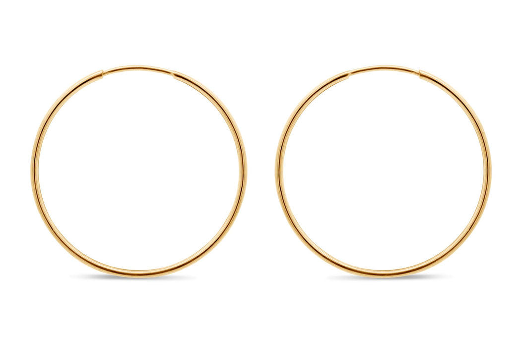 Yellow Gold Sleeper Hoop Earrings