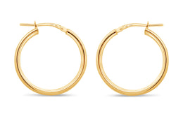 Casablanca Gold Plated Plain Hoop Earrings