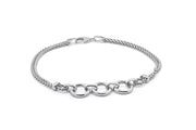 Silver 3 Circles Bracelet 7.5 Inch
