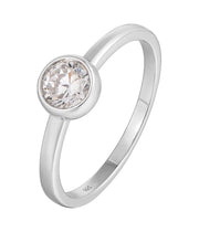 Casablanca Sterling Silver Bezel-Set CZ Birthstone Ring