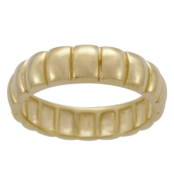 Casablanca Gold Plated Ribbed Ring