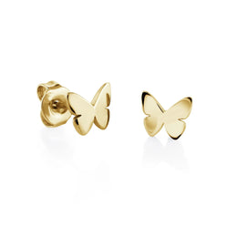 Italgem Veloria Mini Yellow Gold Plated Stainless Steel Tiny Kid's Butterfly Stud Earrings