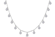 Casablanca Sterling Silver CZ Dangle Necklace