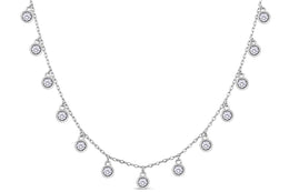 Casablanca Sterling Silver CZ Dangle Necklace