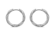 Casablanca Sterling Silver Large Twisted Hoop Earrings