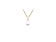 Casablanca 10k Yellow Gold CZ Pearl Necklace