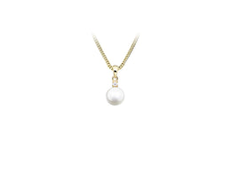 Casablanca 10k Yellow Gold CZ Pearl Necklace