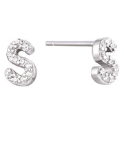 Casablanca Sterling Silver Initial Stud Earrings