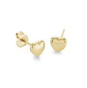 Italgem Veloria Mini Yellow Gold Plated Stainless Steel Puff Heart Kid's Stud Earrings