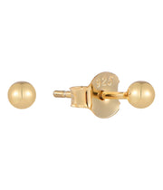 3MM Casablanca Gold Plated Ball Stud Earrings