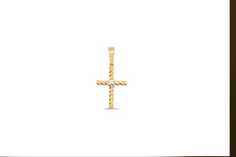 10kt Yellow Gold Wave Cross