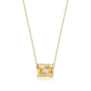 Gold Plated CZ Weave Necklace