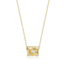 Gold Plated CZ Weave Necklace