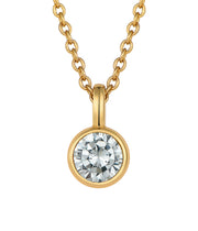 Casablanca Sterling Silver Bezel-Set CZ Birthstone Pendant Necklace