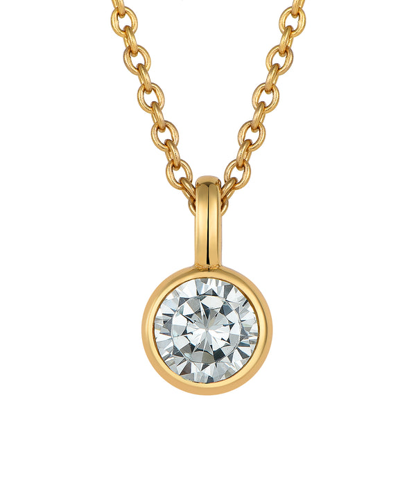 Casablanca Sterling Silver Bezel-Set CZ Birthstone Pendant Necklace