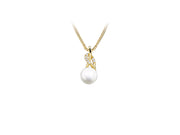 Casablanca Yellow Gold Plated CZ Pearl Necklace