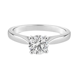 0.30CT Round Cut Diamond Solitaire Engagement Ring in 14KT White Gold