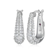 Elle Sterling Silver CZ Citadel Hoop Earrings