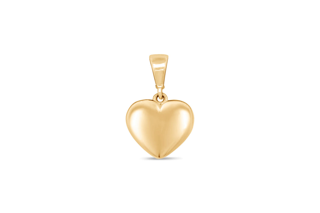 Yellow Gold Puffed Heart Pendant