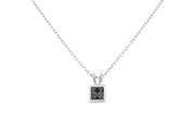 Casablanca Black Crystal Square Necklace