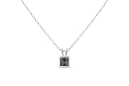 Casablanca Black Crystal Square Necklace