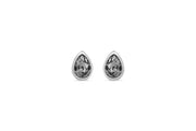 Casablanca Silver & Silver Night Crystal Pear Stud Earrings
