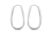 Casablanca Sterling Silver Long Hoop Earrings: Large
