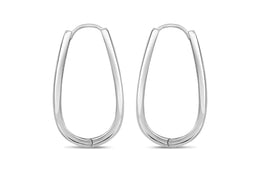 Casablanca Sterling Silver Long Hoop Earrings: Large