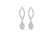 Casablanca Silver CZ Twisted Round Earrings