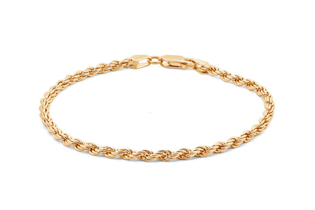 Gold Plated  7.5" Rope Bracelet