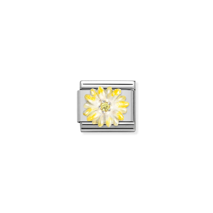 Nomination Italy Classic Link CZ Yellow Flower Charm