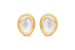 Casablanca Gold Plated Mother Of Pearl Earrings