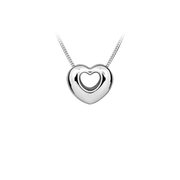 Casablanca Sterling Silver Puffed Heart Necklace