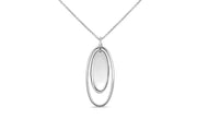 Silver Elongated Oval Necklace