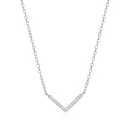 Monte Luna Sterling Silver V Shape Diamond Necklace